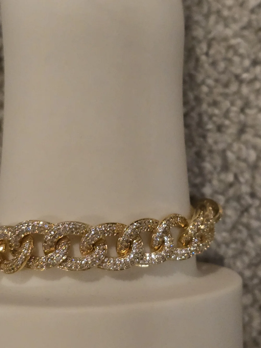 22kgp Dubai Gold-Tone Pavé Cuban Link Bracelet - Women Jewelry